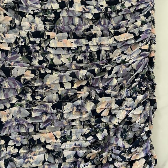 Shoshanna Midnight Mazie Puff One-Shoulder Dress Floral Print Size 0 Cocktail - Picture 8 of 8